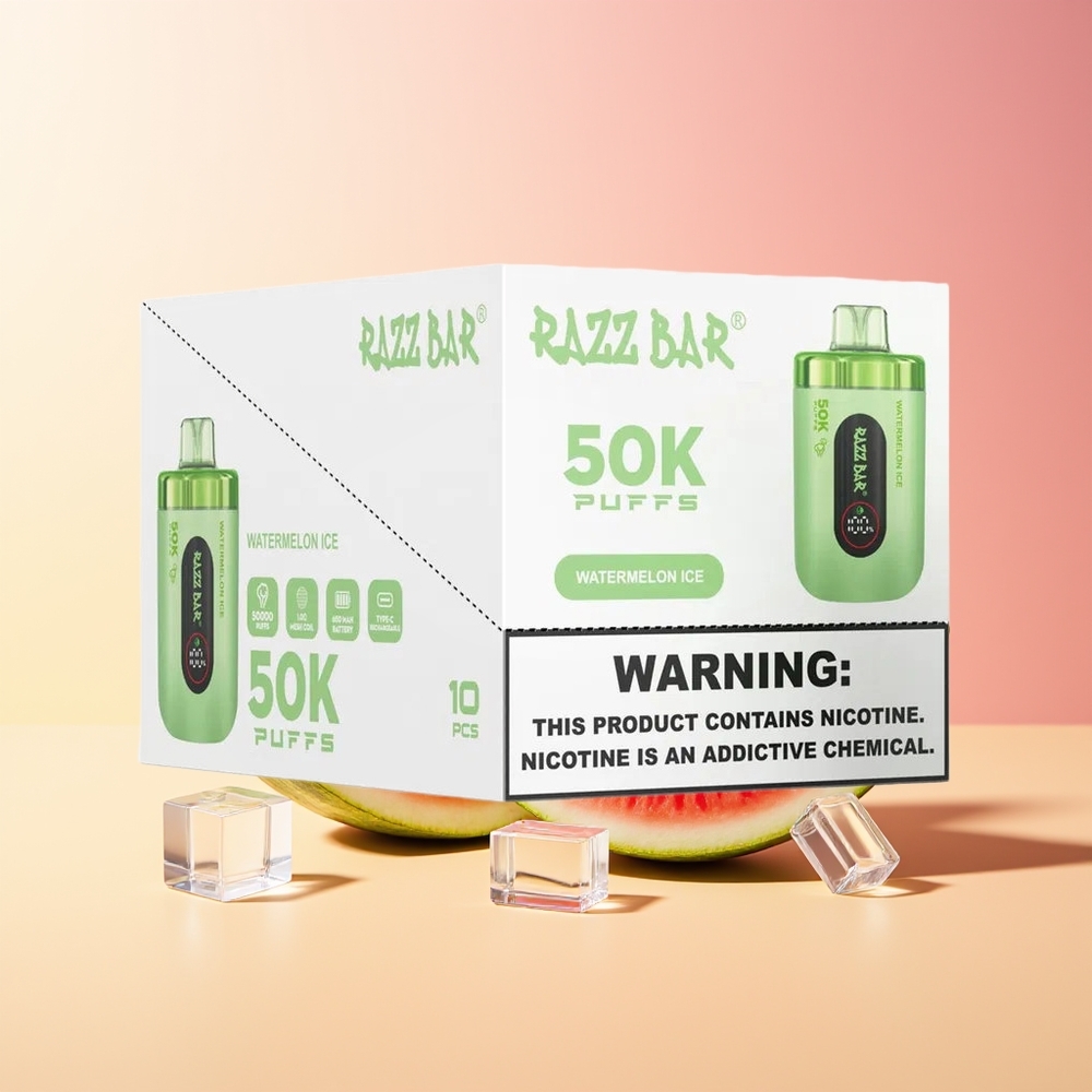 Razz Bar 50K Pih Watermelon Ice 1.0 Ohm Mesh 2% Nic