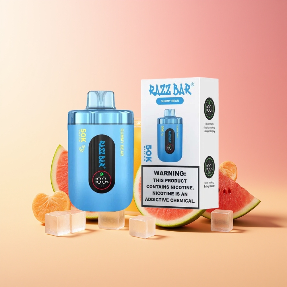 Razz Bar 50K Puffs Gumi Medved Vape 2% Nicotine Type-C