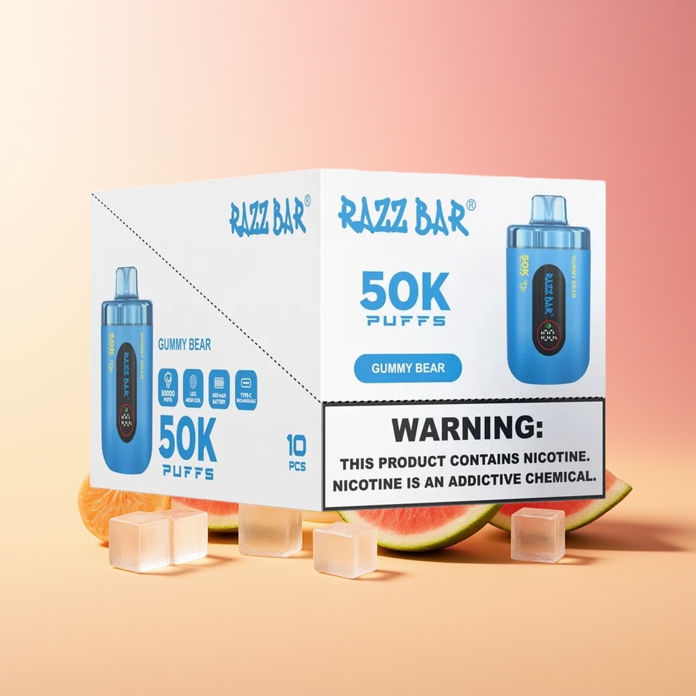 Razz Bar 50K Puffs Gumi Medved Vape 2% Nicotine Type-C
