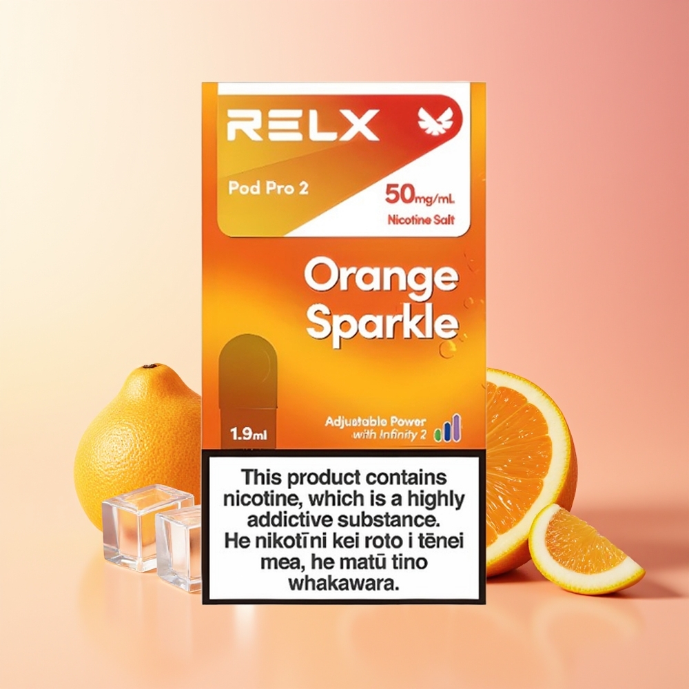 RELX Pod Pro 2 600 ponovitev Oranžni Iskre 1.9ml