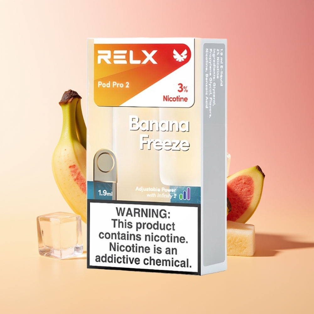 RELX Pod Pro 2 600 pušov Bananovo zmrzal 1,9ml 3 načini nastavitev napetosti