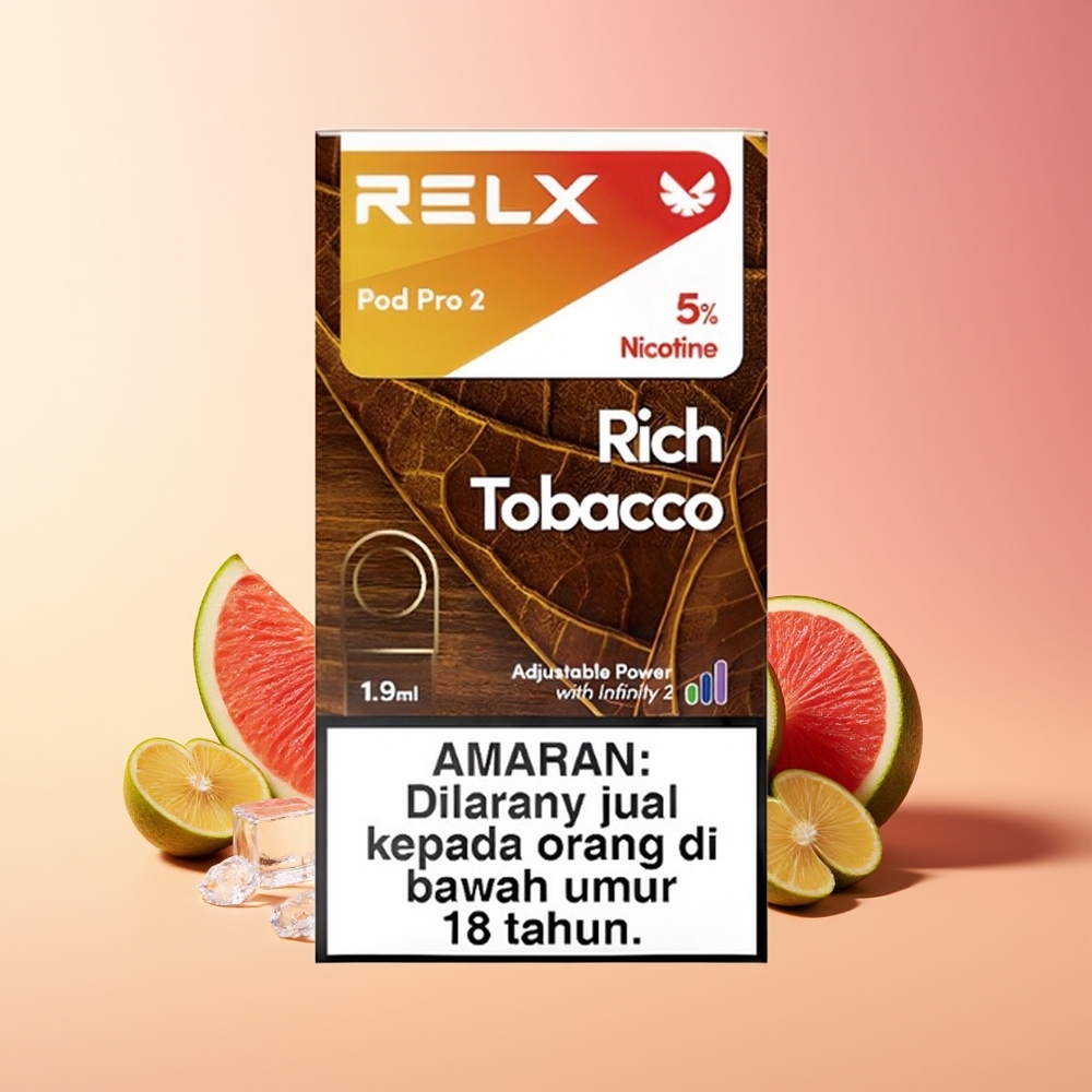 RELX Pod Pro 2 600 zadimki Bogat tobak 1,9 ml 3 načini nastavitev