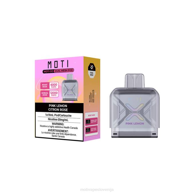 MOTI Go Pro pod za enkratno uporabo roza limona MOTI vape near me - 2Z8P87