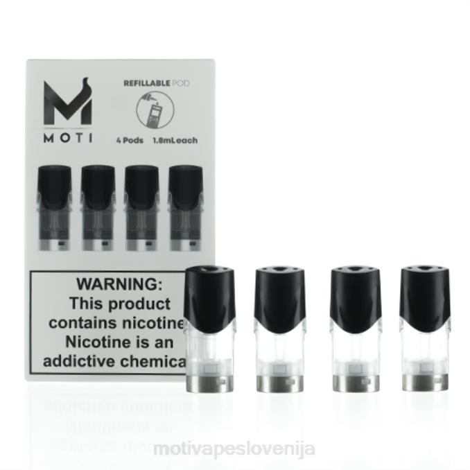 MOTI nadomestne kartuše za ponovno polnjenje (paket 4) MOTI vape pods Slovenija - 2Z8P74