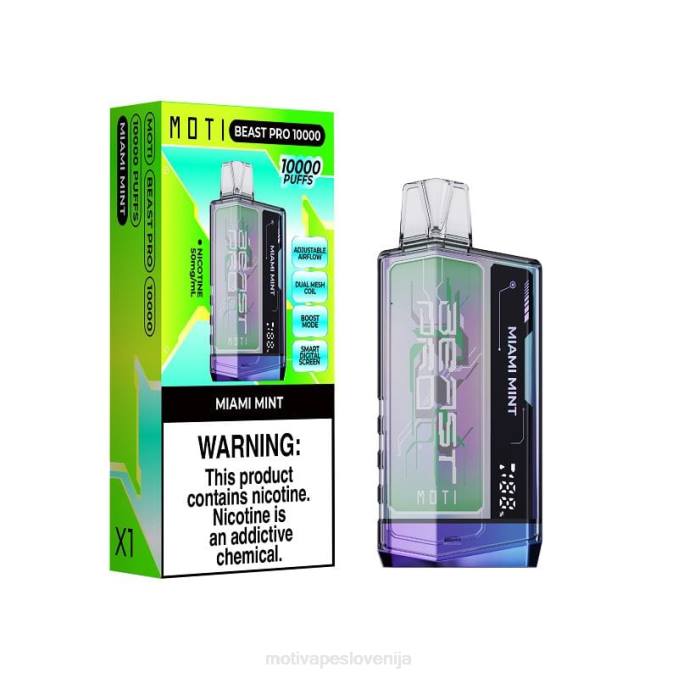 MOTI Beast Pro vape za enkratno uporabo (5%, 10000 vpihov) miami mint MOTI vape for sale - 2Z8P48
