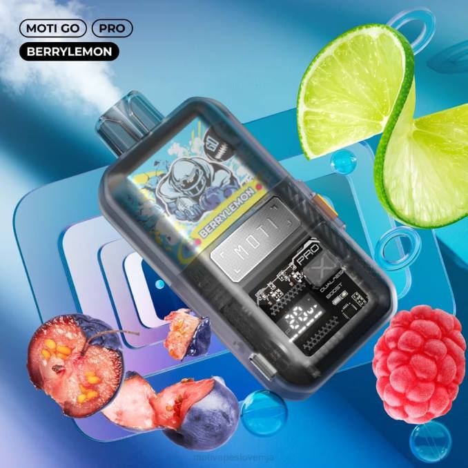MOTI Go Pro vape za enkratno uporabo (5%, 12000 vpihov) berrylimon MOTI vape disposable - 2Z8P11