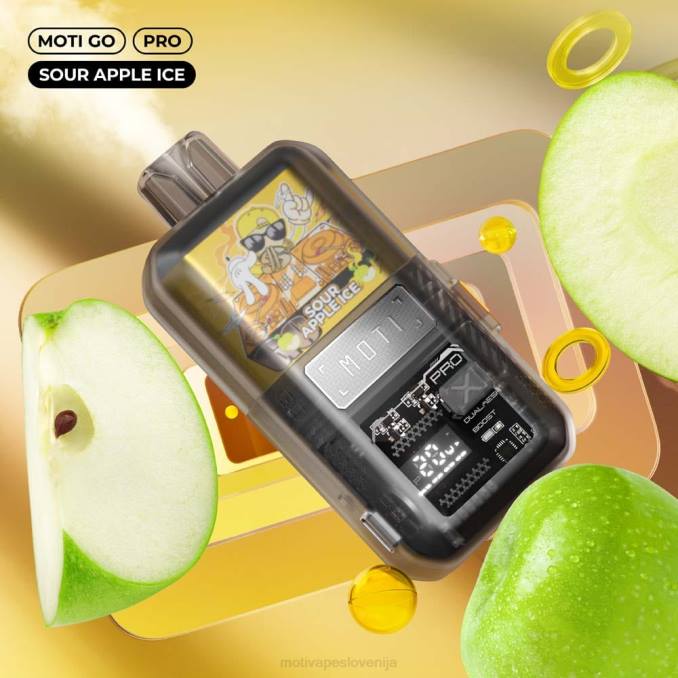 MOTI Go Pro vape za enkratno uporabo (5%, 12000 vpihov) kisli jabolčni led MOTI vape Ljubljana - 2Z8P20