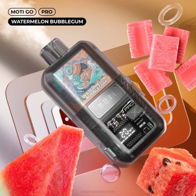 MOTI Go Pro vape za enkratno uporabo (5%, 12000 vpihov) lubenica bubblegumi MOTI vape price - 2Z8P23