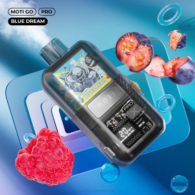 MOTI Go Pro vape za enkratno uporabo (5%, 12000 vpihov) modre sanje MOTI vape price - 2Z8P13