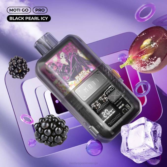 MOTI Go Pro vape za enkratno uporabo (5%, 12000 vpihov) črni biser ledeni MOTI Slovenija - 2Z8P12