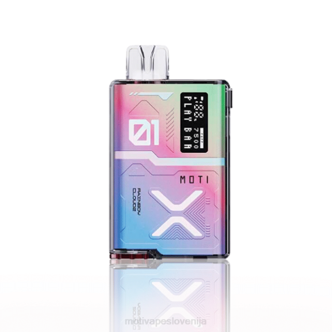 MOTI Play Bar 7500 vape za enkratno uporabo (5 %, 7500 vpihov) mavrični oblakz MOTI vape near me - 2Z8P57