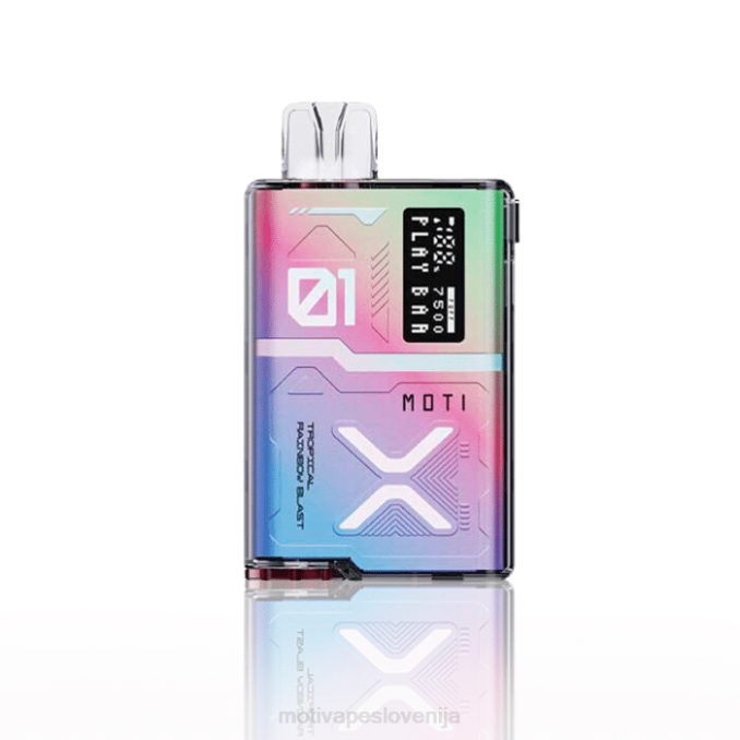 MOTI Play Bar 7500 vape za enkratno uporabo (5 %, 7500 vpihov) tropska mavrica MOTI vape pods Slovenija - 2Z8P54